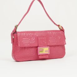 Alternative view of FENDI PINK LEATHER LOGO BAGUETTE