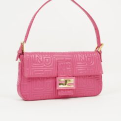 Alternative view of FENDI PINK LEATHER LOGO BAGUETTE