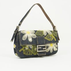Alternative view of FENDI DENIM BAGUETTE WITH FLOWER DETAILING