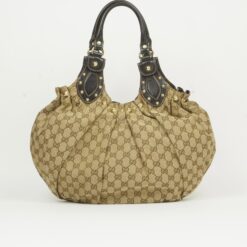 GUCCI MONOGRAM STUDDED PELHAM BAG