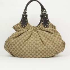 GUCCI MONOGRAM STUDDED PELHAM BAG