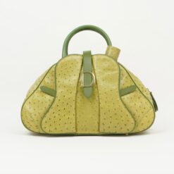 CHRISTIAN DIOR OSTRICH DOUBLE SADDLE BOWLER BAG