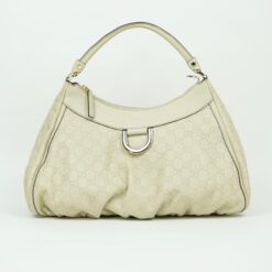 GUCCI LEATHER EMBOSSED MONOGRAM ABBEY BAG