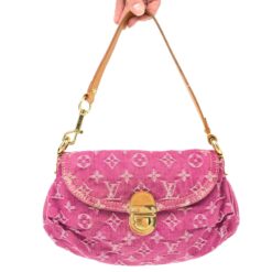 LOUIS VUITTON DENIM PLEATY SHOULDER BAG