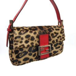 Alternative view of FENDI LEOPARD PONY HAIR BAGUETTE SHOULDER BAG