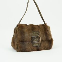 Alternative view of FENDI FUR BAGUETTE WITH SNAKESKIN TRIM