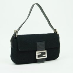 Alternative view of FENDI DIAMANTE CASHMERE BAGUETTE WITH LIZARD TRIM