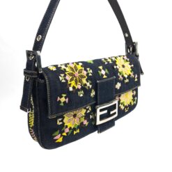Alternative view of FENDI BEADED DENIM BAGUETTE