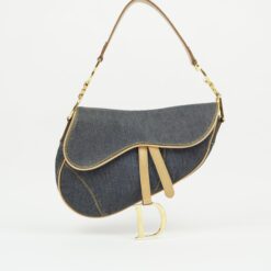 CHRISTIAN DIOR DENIM SADDLE BAG