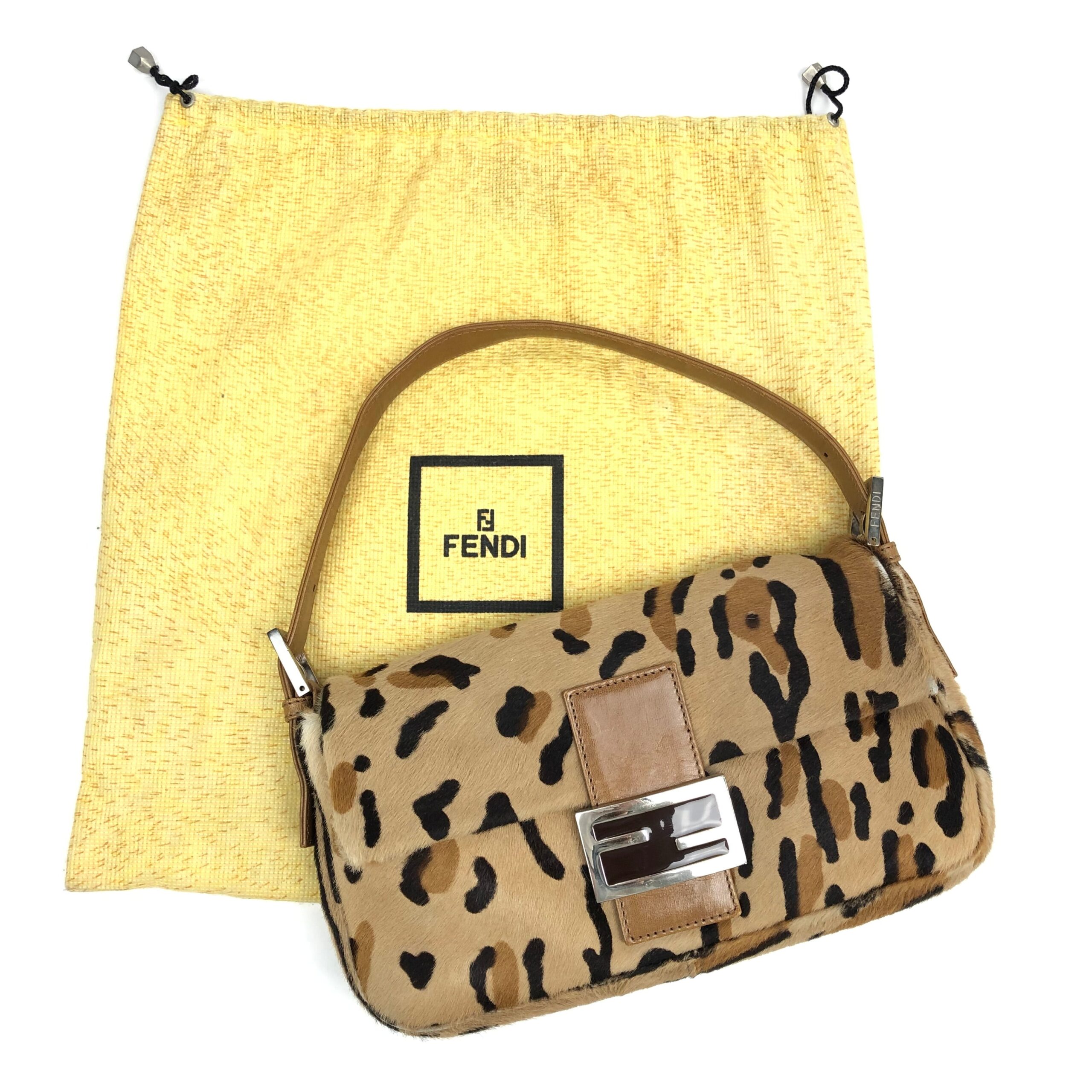 FENDI LEOPARD CALF HAIR BAGUETTE SHOULDER BAG - Image 11