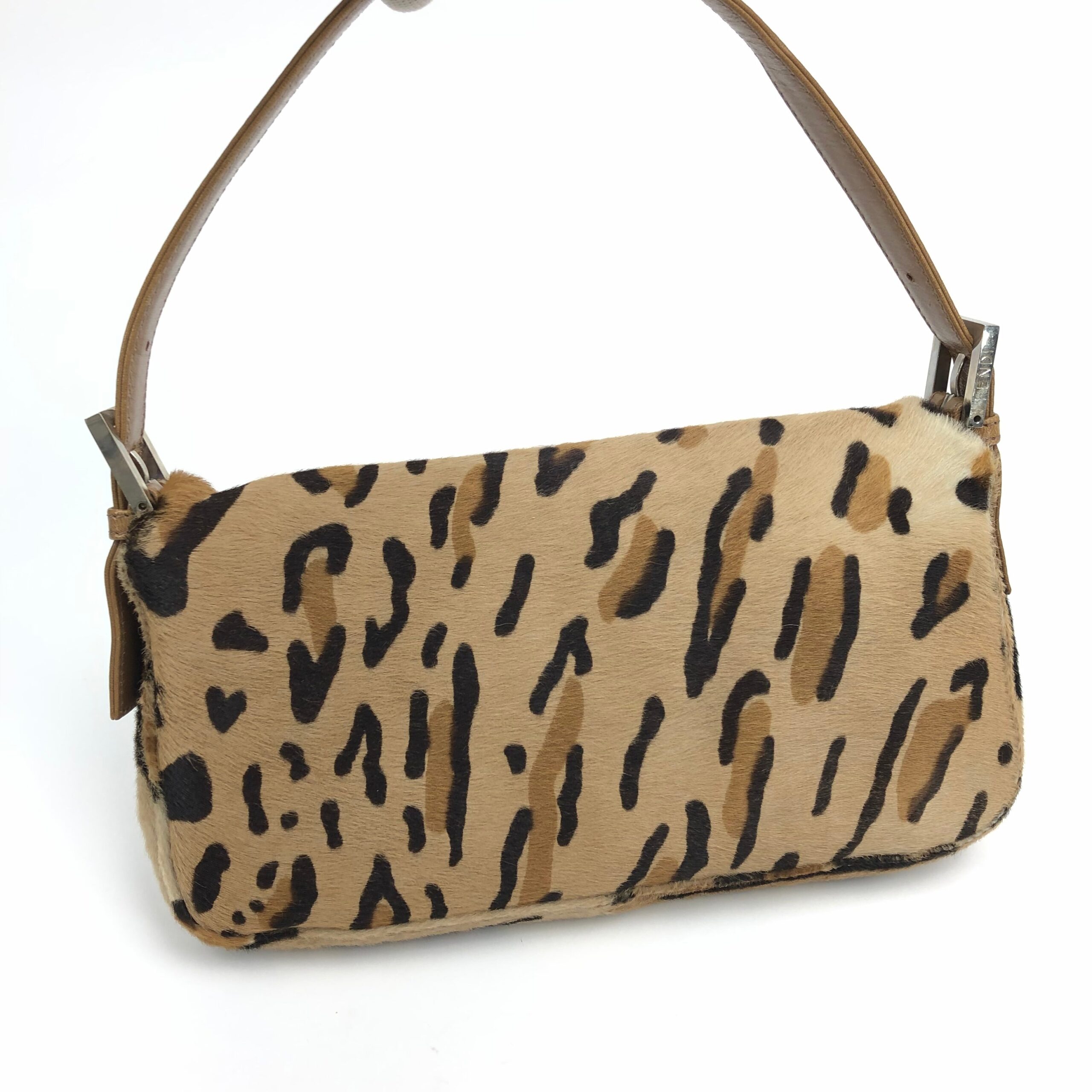 FENDI LEOPARD CALF HAIR BAGUETTE SHOULDER BAG - Image 5