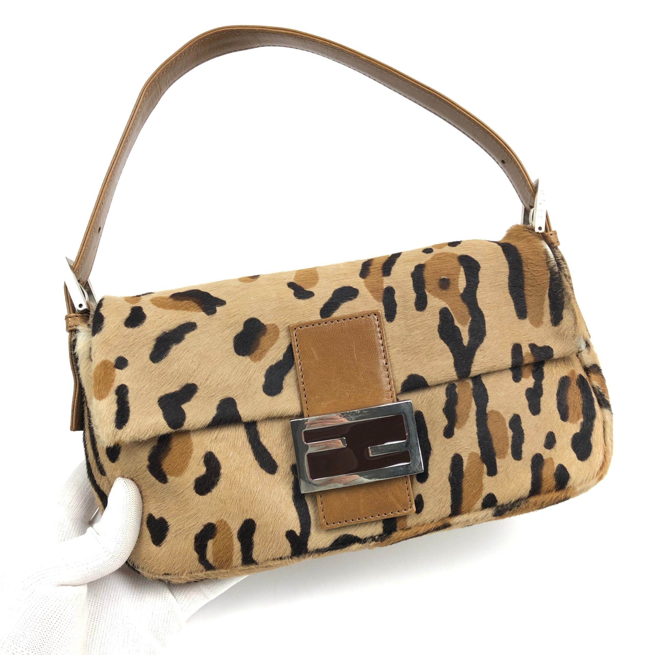 FENDI LEOPARD CALF HAIR BAGUETTE SHOULDER BAG - Image 3