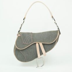 CHRISTIAN DIOR DENIM SADDLE BAG