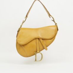 CHRISTIAN DIOR TAN LEATHER SADDLE BAG