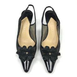 Alternative view of CHANEL LOGO SLING-BACK MULE HEELS