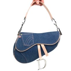 CHRISTIAN DIOR DENIM SADDLE BAG