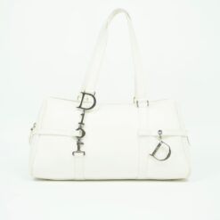 CHRISTIAN DIOR LEATHER BAG WITH SILVER HARDWARE