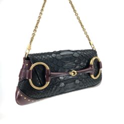 Alternative view of GUCCI TOM FORD HORSEBIT PYTHON CHAIN SHOULDER BAG