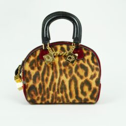 CHRISTIAN DIOR GAMBLER DICE LEOPARD BOWLER BAG
