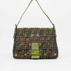 FENDI BEADED MAMA BAGUETTE WITH LIZARD TRIM