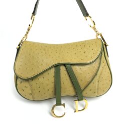 Alternative view of CHRISTIAN DIOR OSTRICH LEATHER DOUBLE SADDLE BAG