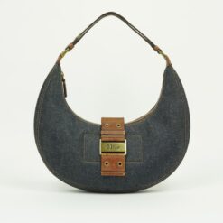 CHRISTIAN DIOR DENIM CRESCENT BAG