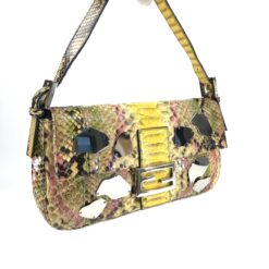 Alternative view of FENDI MULTI COLOUR PYTHON SNAKESKIN BAGUETTE SHOULDER BAG WITH METAL/MIRROR DETAILING