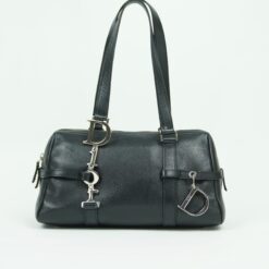 CHRISTIAN DIOR LEATHER BAG WITH SILVER HARDWARE