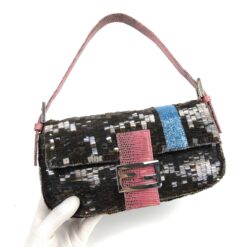 Alternative view of FENDI BEADED BAGUETTE BAG WITH EXOTIC LIZARD LEATHER DETAILING