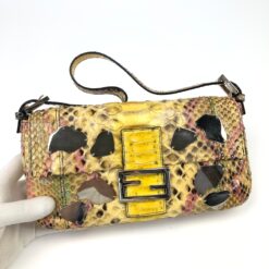 Alternative view of FENDI MULTI COLOUR PYTHON SNAKESKIN BAGUETTE BAG WITH MIRROR DETAILING