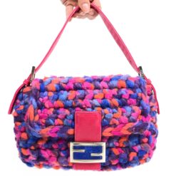 FENDI CROCHET BAGUETTE SHOULDER BAG