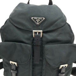 Alternative view of PRADA NYLON DOUBLE BUCKLE BACKPACK DARK GREY/GREEN