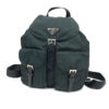 PRADA NYLON DOUBLE BUCKLE BACKPACK DARK GREY/GREEN