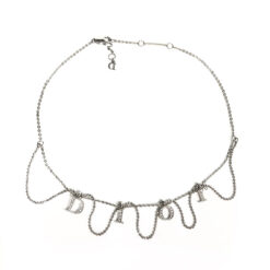 CHRISTIAN DIOR JEWELLED SPELL-OUT NECKLACE