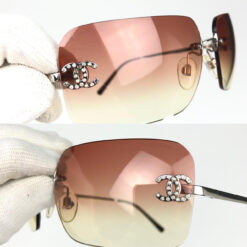 Alternative view of CHANEL PINK GRADIENT RIMLESS SUNGLASSES