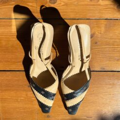 Alternative view of CHANEL LOGO SLING-BACK MULE HEELS -  UK 4, US 6, EU 37