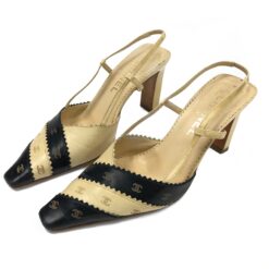 CHANEL LOGO SLING-BACK MULE HEELS