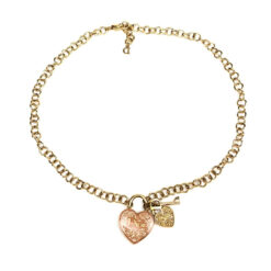 Alternative view of CHRISTIAN DIOR JEWELLED HEART NECKLACE