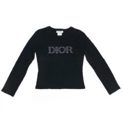 CHRISTIAN DIOR DIAMANTÉ SPELL-OUT LONG SLEEVE TOP