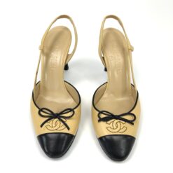 Alternative view of CHANEL LOGO BOW SLING-BACK MULE HEELS