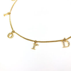 Alternative view of CHRISTIAN DIOR JEWELLED SPELL-OUT NECKLACE