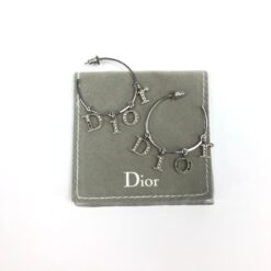 Alternative view of CHRISTIAN DIOR SPELL-OUT DIAMANTÉ HOOP EARRINGS