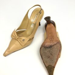 Alternative view of CHANEL LOGO BOW SLING-BACK HEELS -  UK 1.5, US 3.5, EU 34.5
