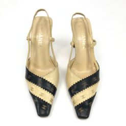 Alternative view of CHANEL LOGO SLING-BACK MULE HEELS