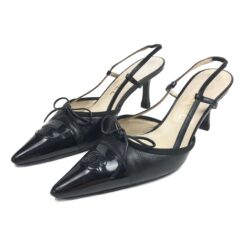 CHANEL LOGO BOW SLING-BACK MULE HEELS - UK 3 / US 5 / EU 36
