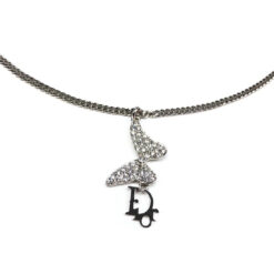 CHRISTIAN DIOR MONOGRAM BUTTERFLY NECKLACE