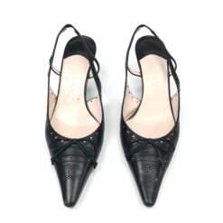Alternative view of CHANEL LOGO SLING-BACK MULE HEELS