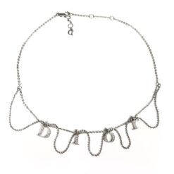 CHRISTIAN DIOR JEWELLED SPELL-OUT NECKLACE