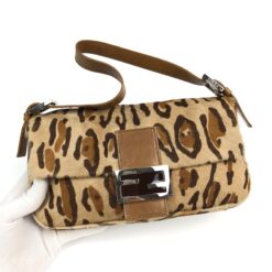 Alternative view of FENDI LEOPARD CALF HAIR BAGUETTE SHOULDER BAG