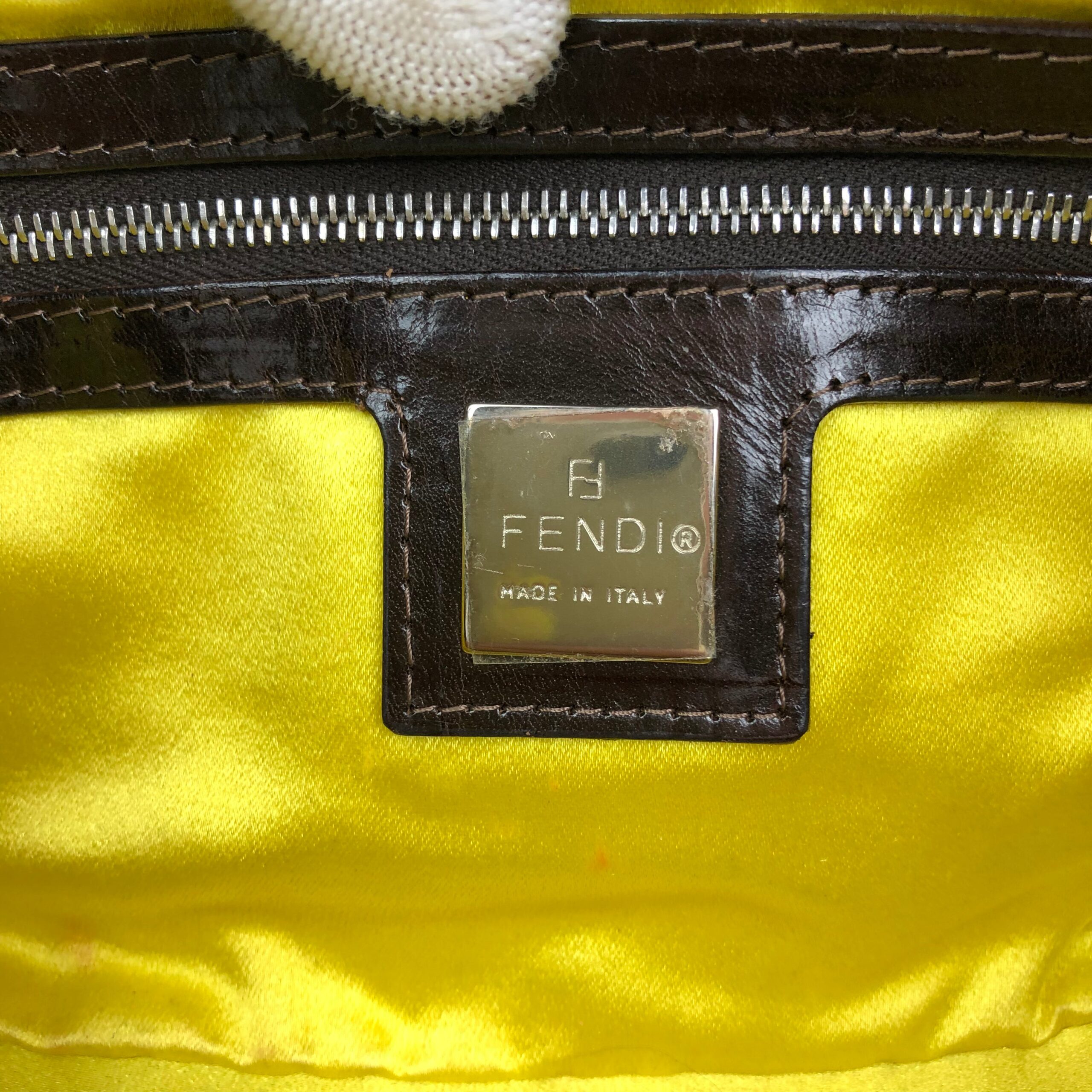 FENDI DENIM FLORAL BEADED BAGUETTE BAG - Image 10